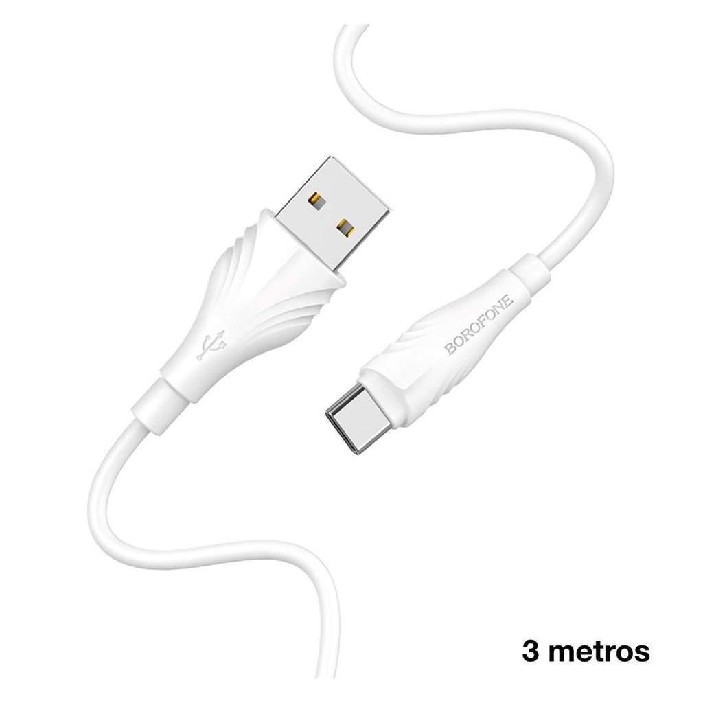 Cable USB a USB-C 3 metros Borofone BX18 Blanco