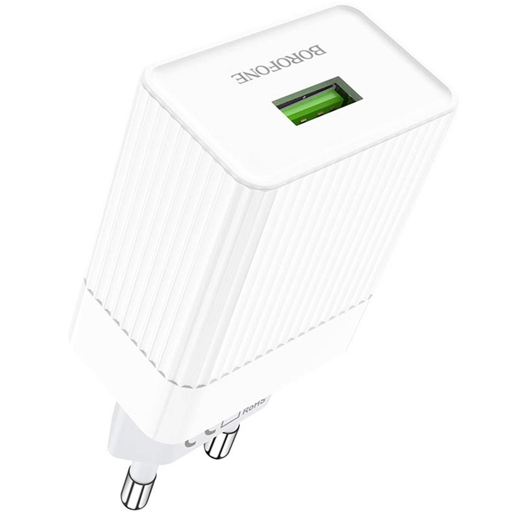 Cargador USB 3Amp Borofone BA47A Blanco