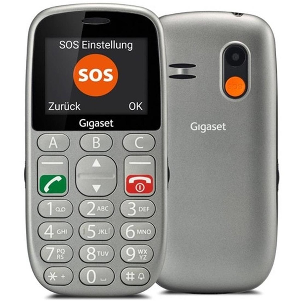 Gigaset GL390 2.2" Teléfono para mayores Gris Inglés Francés Danés Italiano Alemán Noruego Sueco