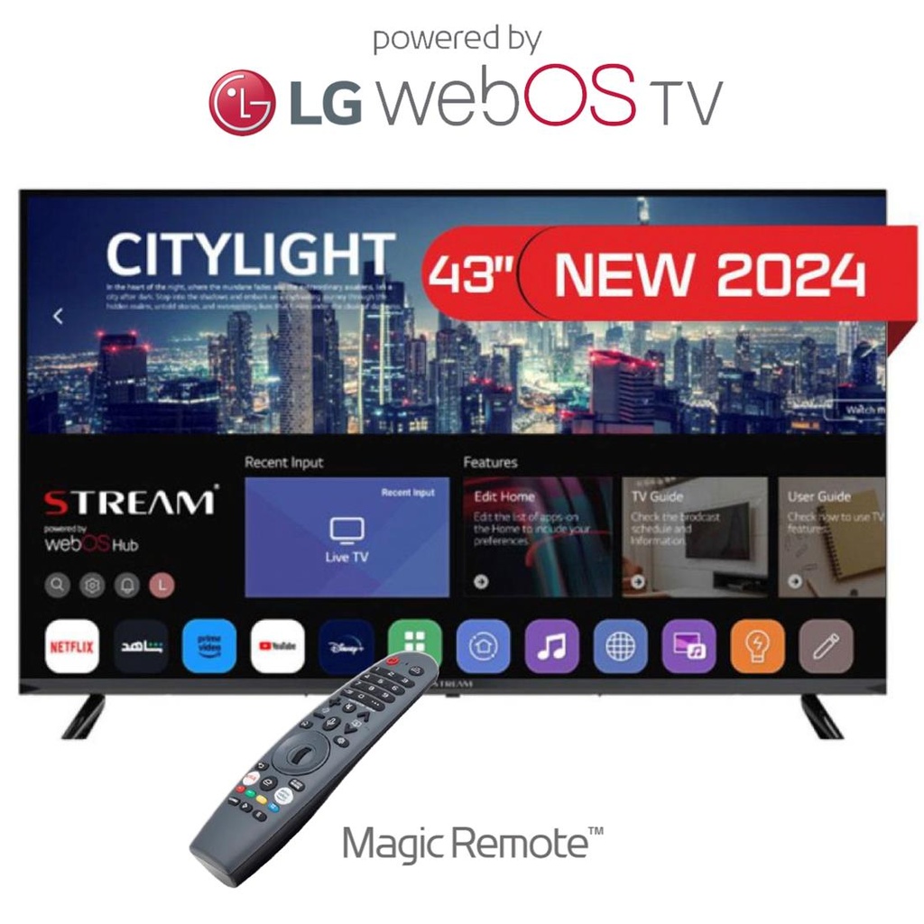 Televisor 43" STREAM SYSTEM Full HD  Smart Tv LG WEB OS+ Magic Remote