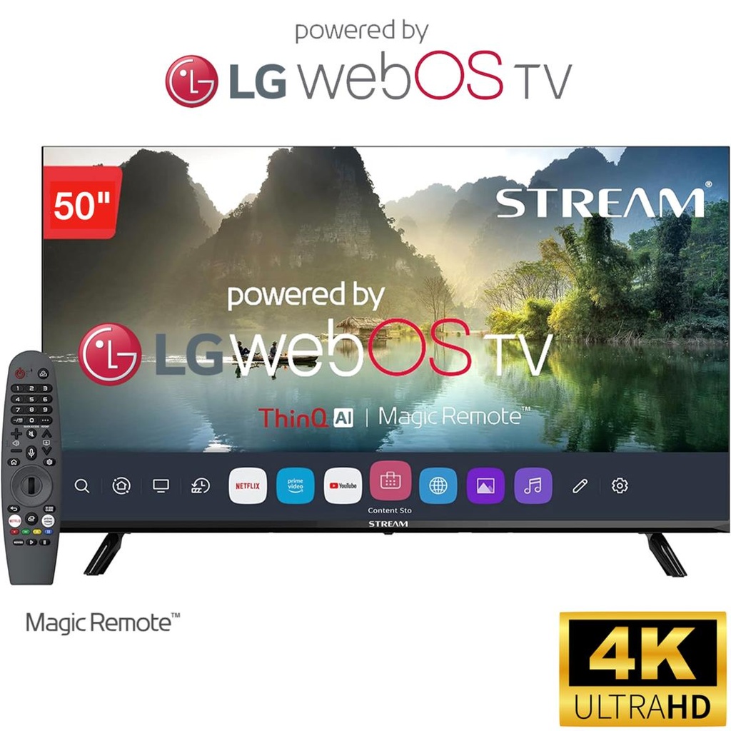 Televisor 55" STREAM SYSTEM 4k Smart TV WebOs by LG con Magic Remote