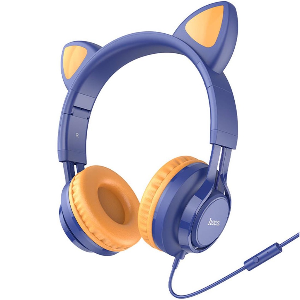 Hoco W36 Auricular con Micro Cat Ear Azul