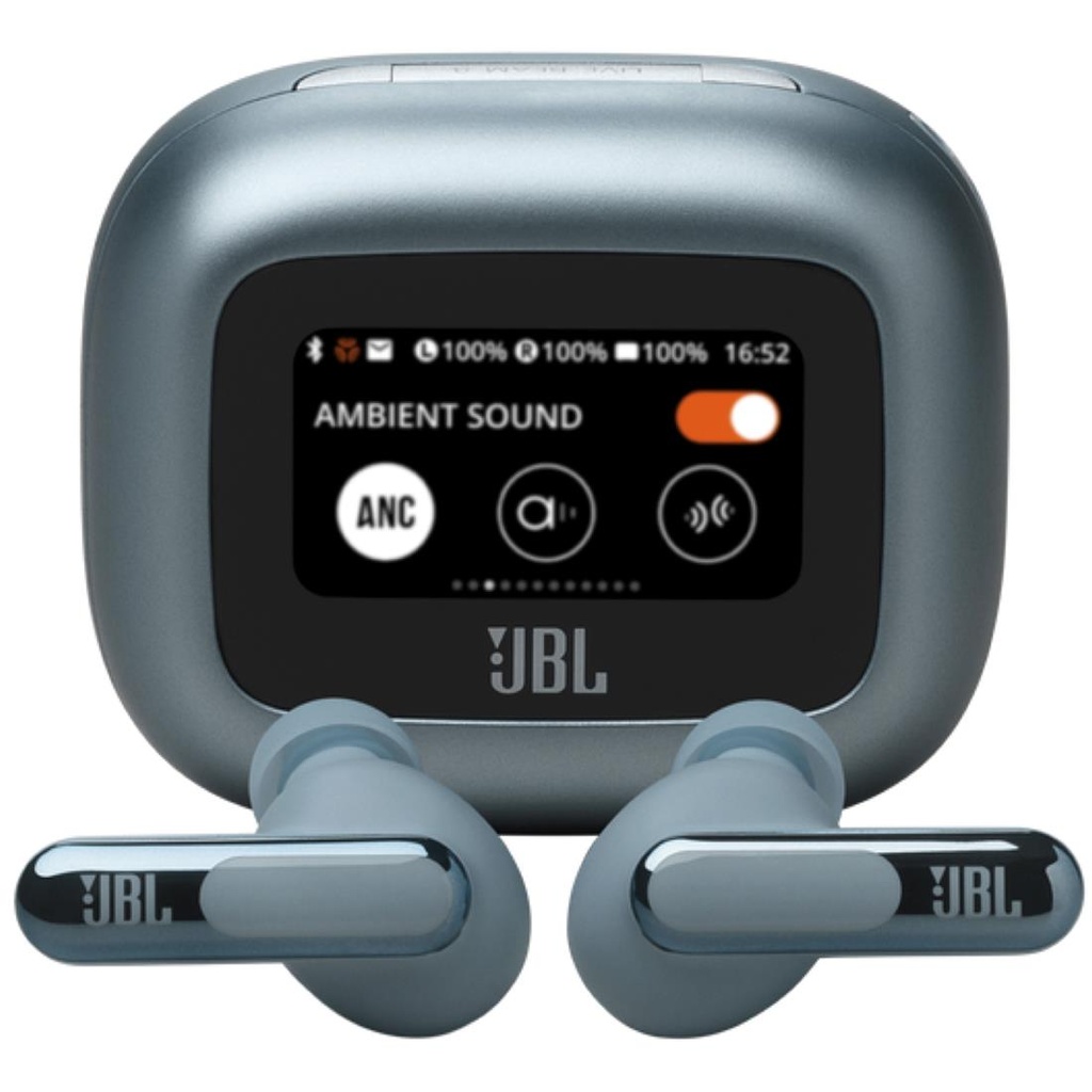 JBL Live Beam 3 Auricular Bluetooth con Cancelación de Ruido y pantalla Azul