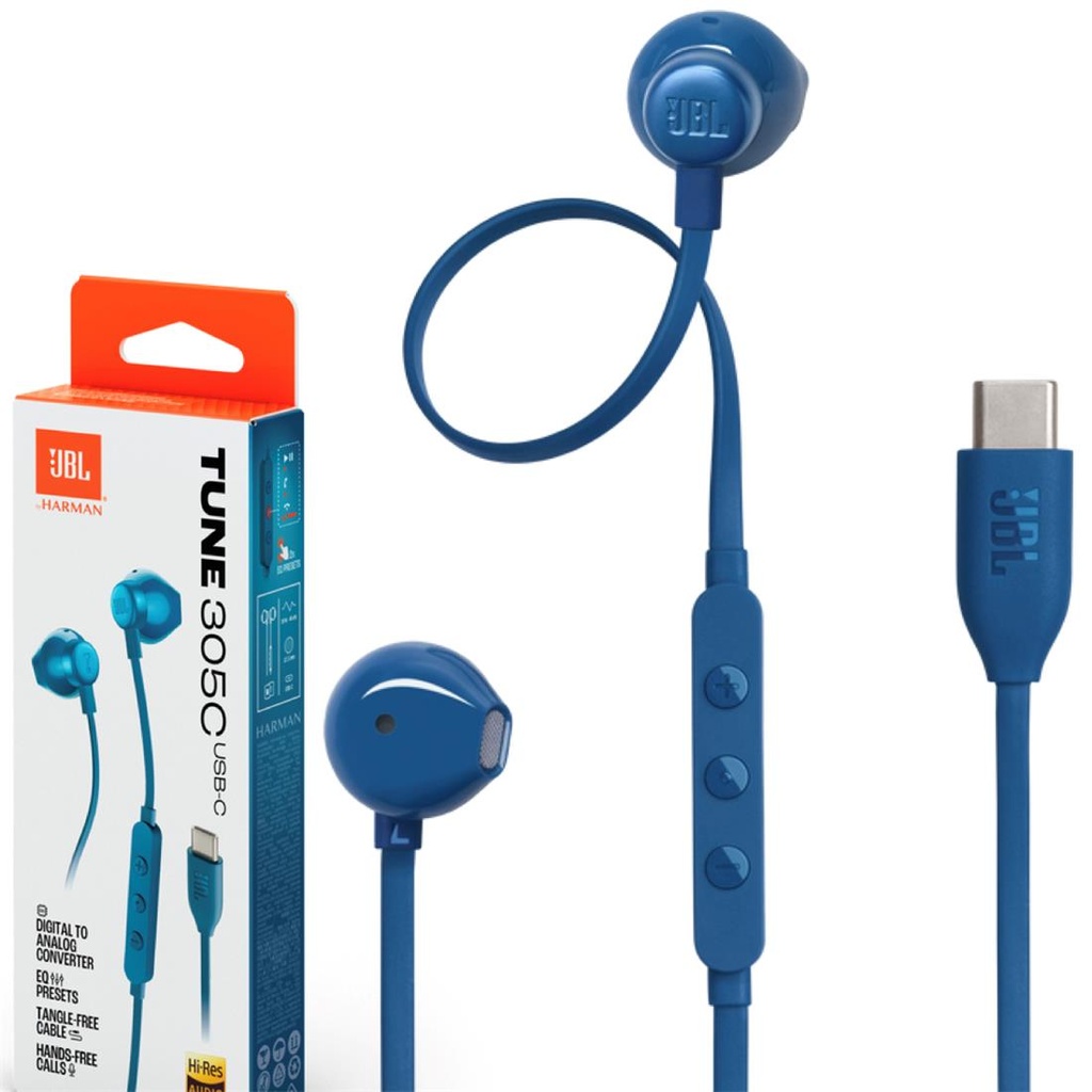 JBL Tune 305C Auricular USB-C con micrófono Azul