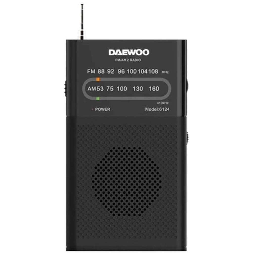 Daewoo DW1027 Radio Portátil AM/FM con Altavoz Integrado Negro