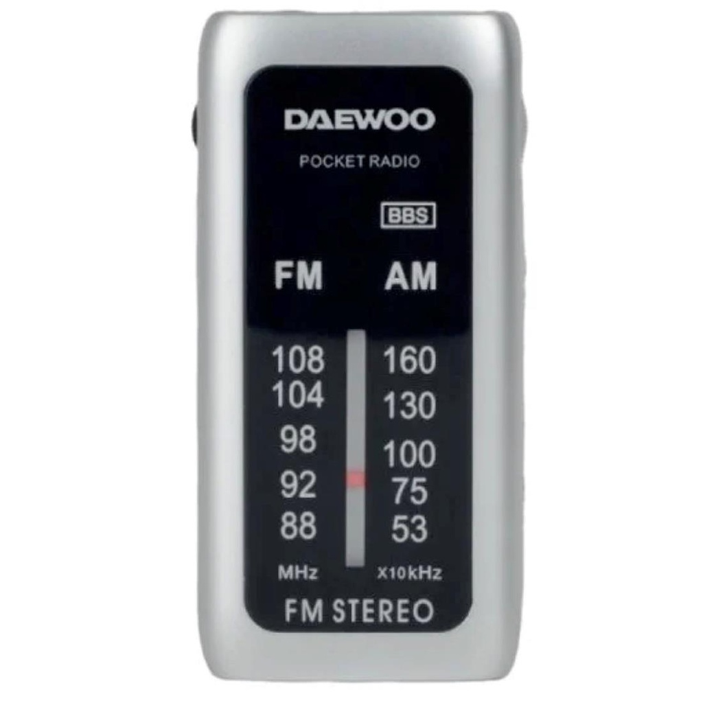 Daewoo DW1129 Radio Compacta AM/FM Incluye Auriculares Plata