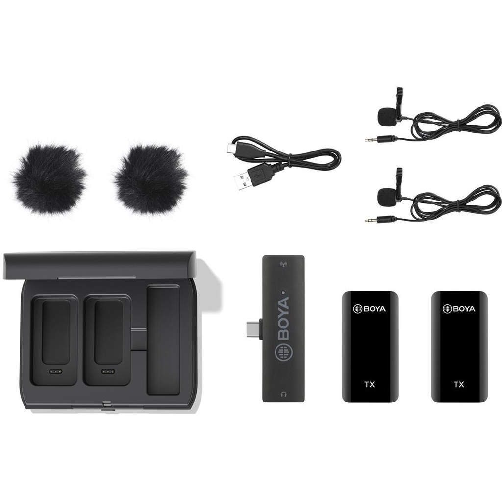 BOYA BY-XM6-K6 Pack 2 Micrófonos Inalámbricos profesionales USB-C