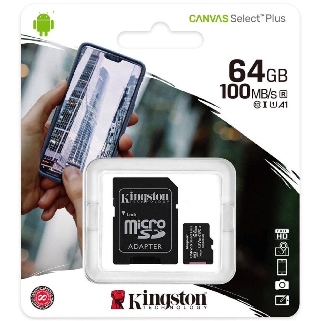 Memoria Micro SD SDXC 64GB CLASS 10 KINGSTON 100 MB/S UHS-I