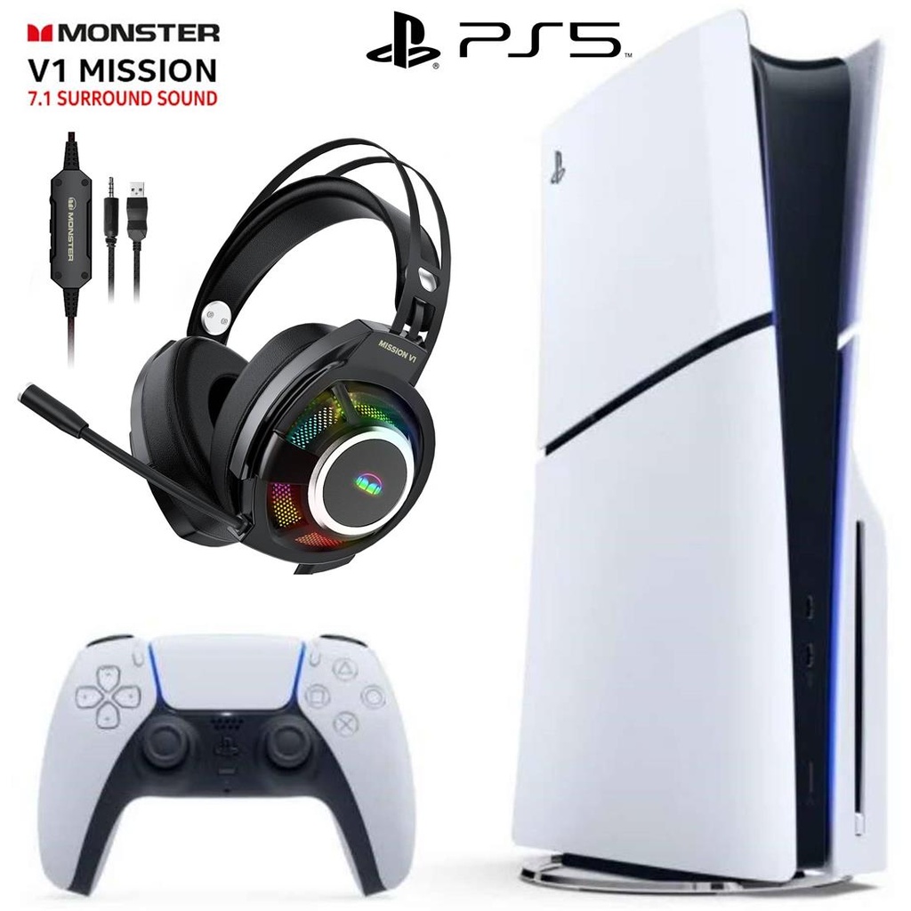 Sony PlayStation 5 Slim 1TB Disco con Regalo Auriucular Monster Gaming