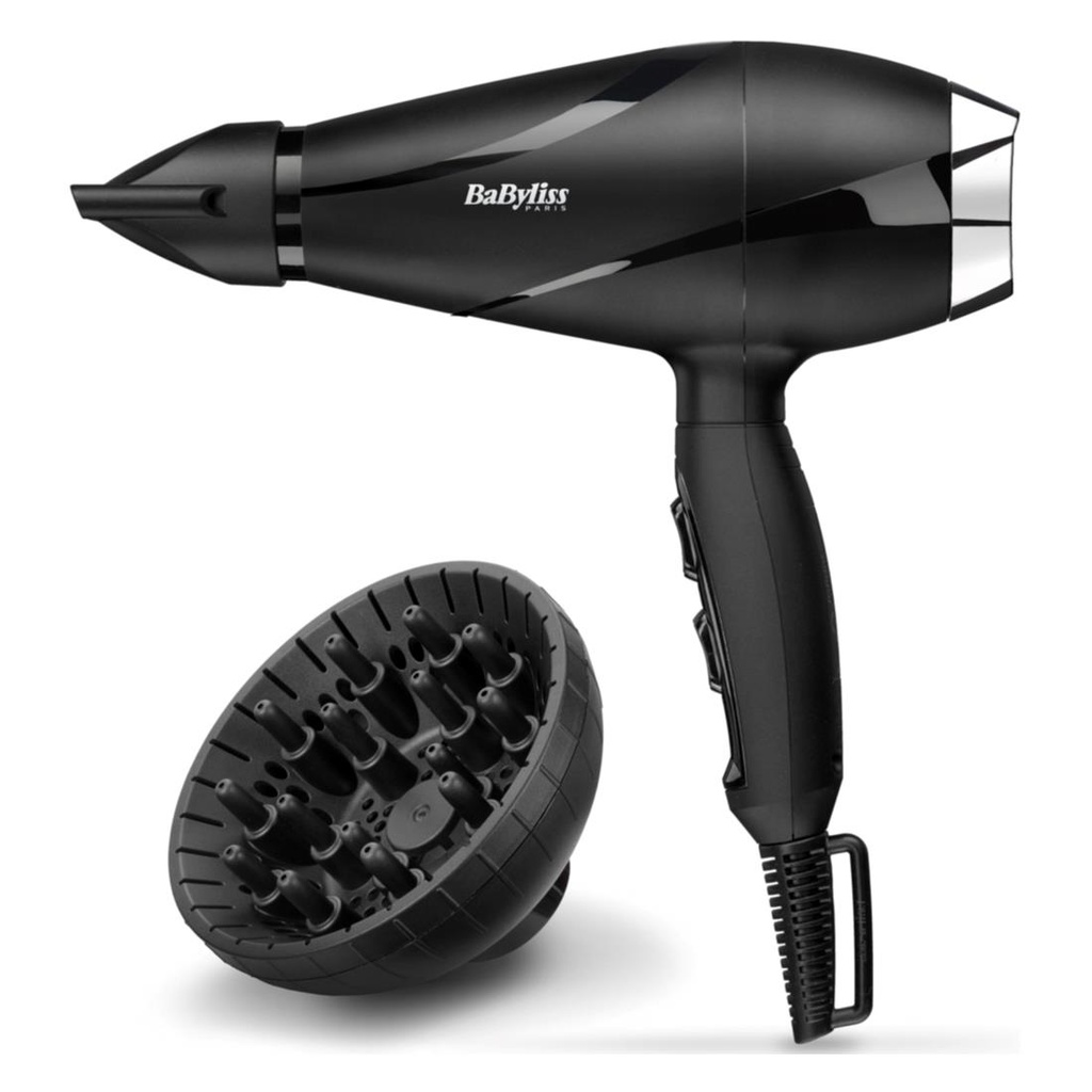 Babyliss 6713DE Secador 2200W dif Ionic Negro/Plata