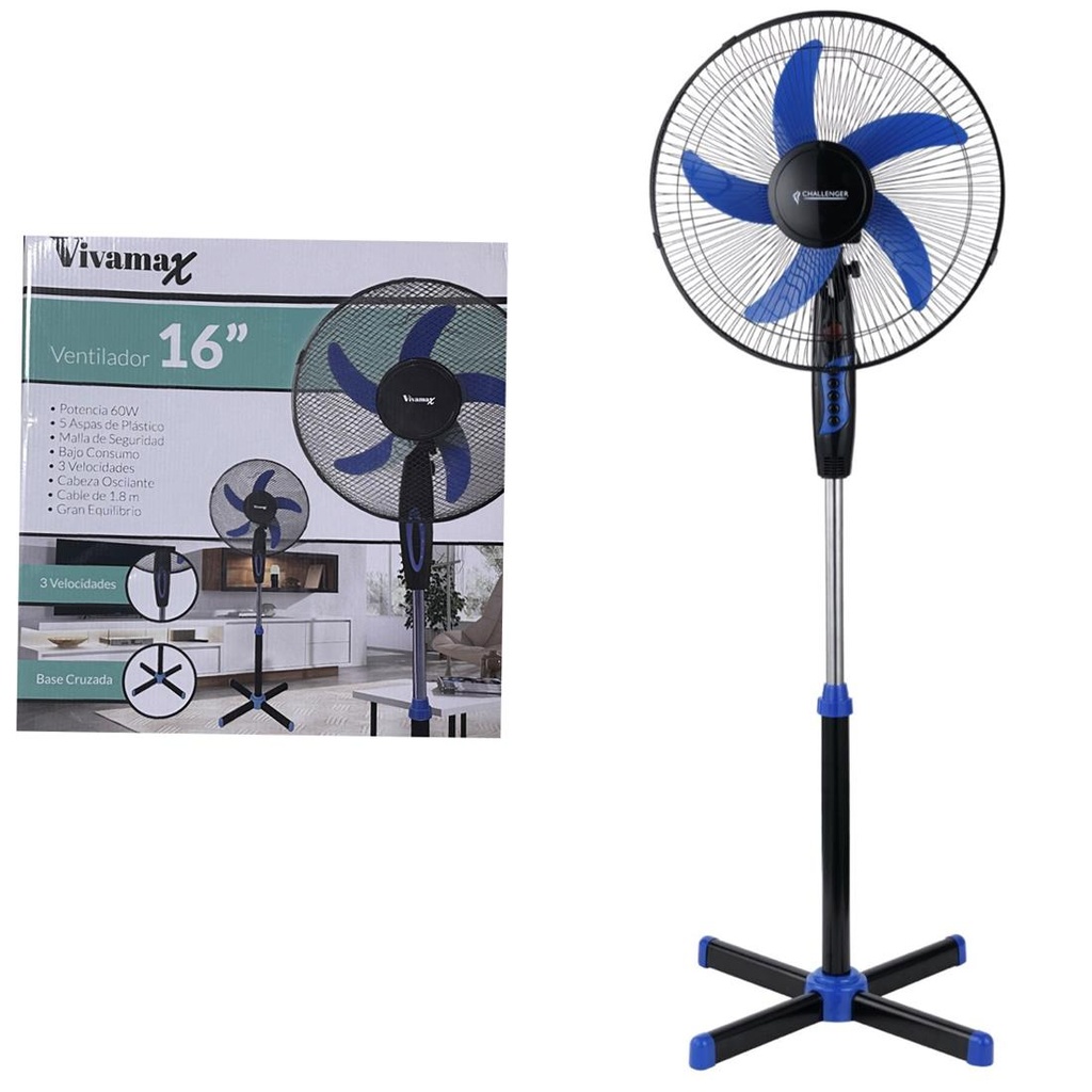 Vivamax VM-V16 Ventilador de Pie 16" 5 aspas