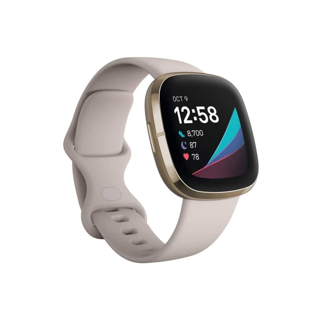 FITBIT SENSE BLANCO LUNAR Y DORADO SUAVE (FB512GLWT)