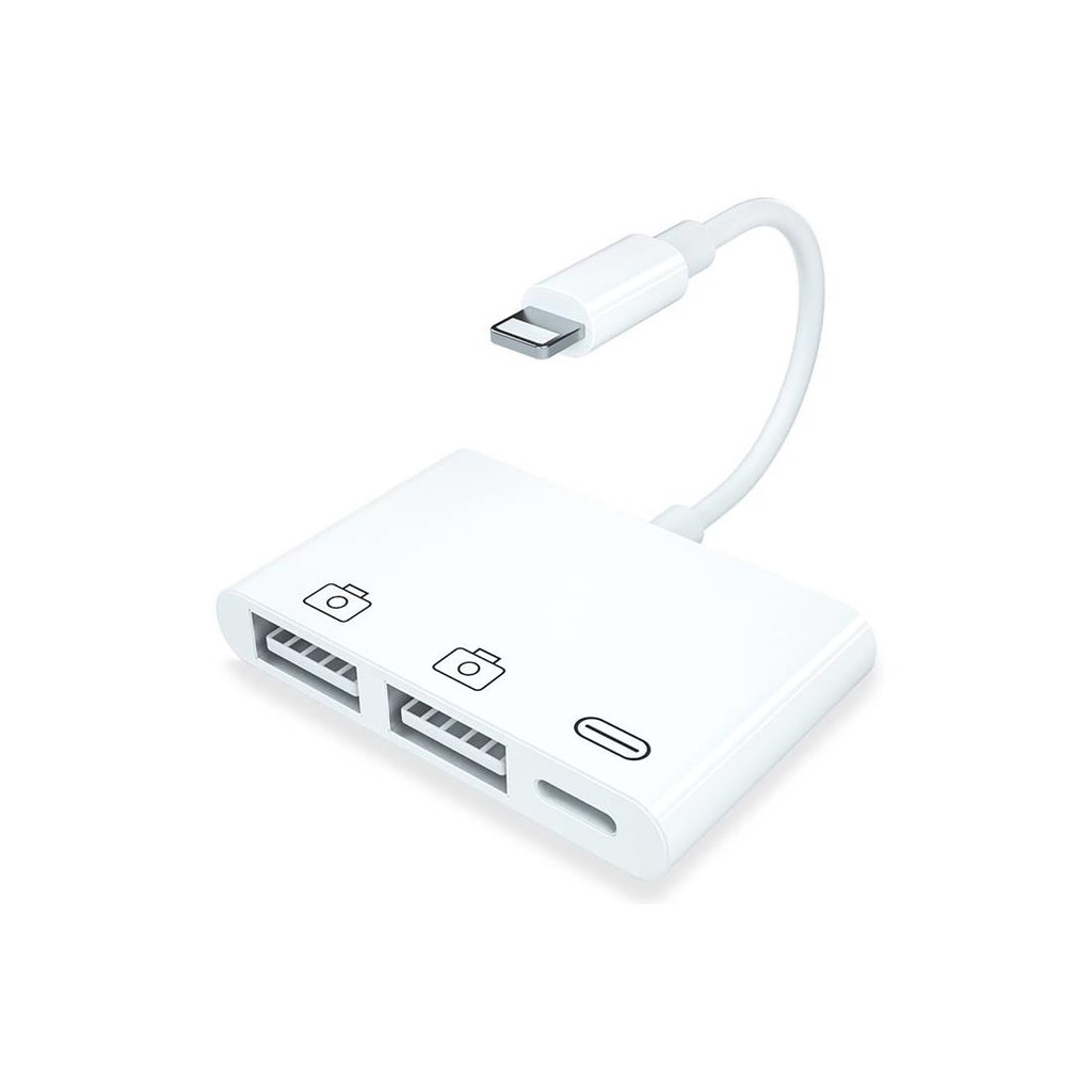 Adaptador Compatible Lightning a 2x USB