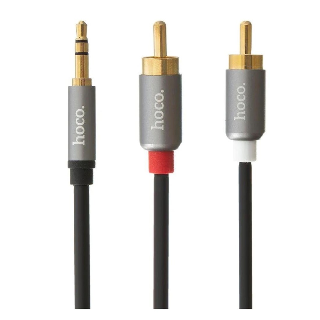 Cable Audio Doble Lotus 3.5mm Hoco UPA10 Gris Metal