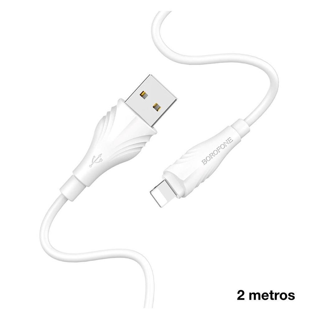 Cable USB a Lightning 2 metros Borofone BX18 Blanco