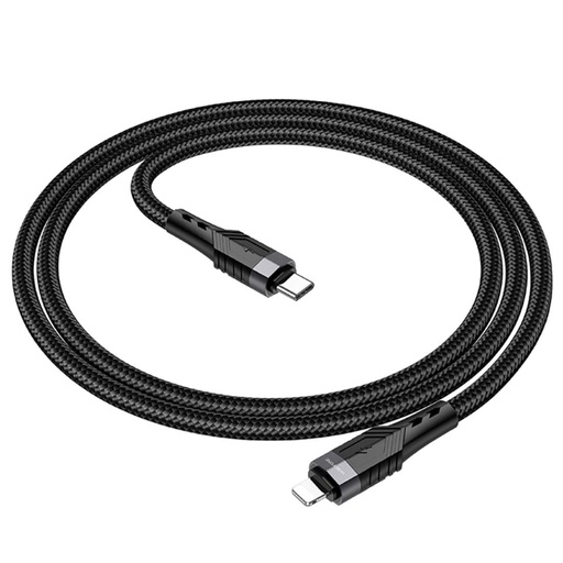 [4040300859] Cable USB-C a Lightning 1.2 metros 20w Borofone BU35 Cuerda Reforzado Negro