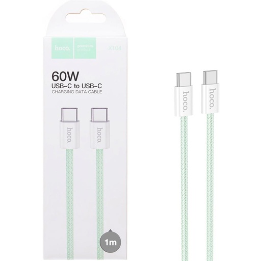 [4040301003] Cable USB-C a USB-C 1 Metro 60W Hoco X104 Green (para iPhone 15)