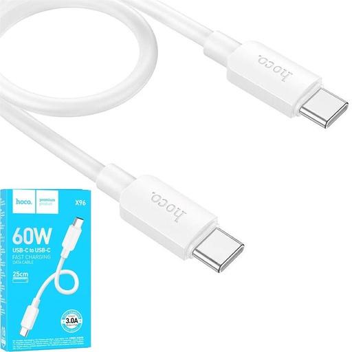 [4040300954] Cable USB-C a USB-C 60w Mini 0.25 centimetros Hoco X96 Blanco