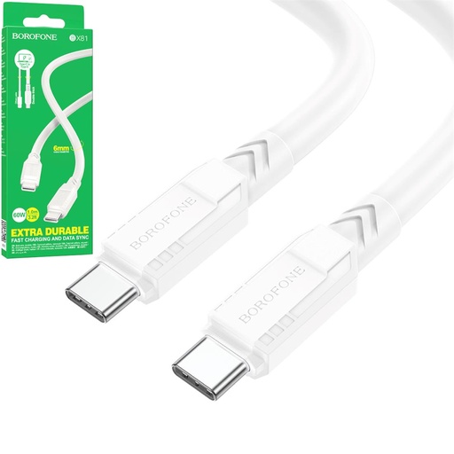 [4040300920] Cable Usb-C a Usb-C de 60W 1 metro Borofone BX81 Blanco