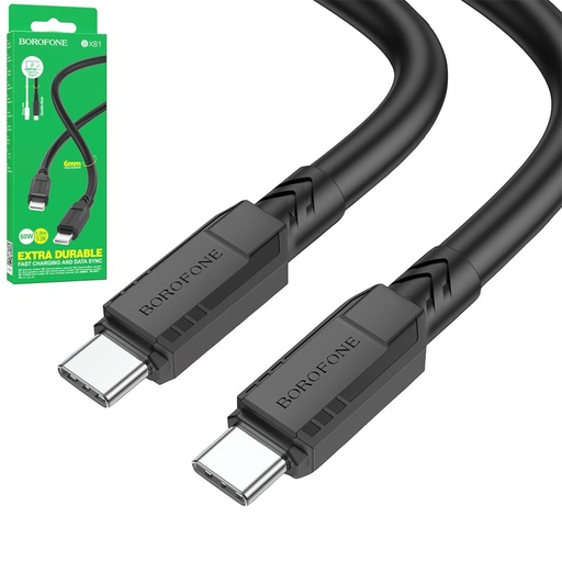 [4040300919] Cable Usb-C a Usb-C de 60W 1 metro Borofone BX81 Negro