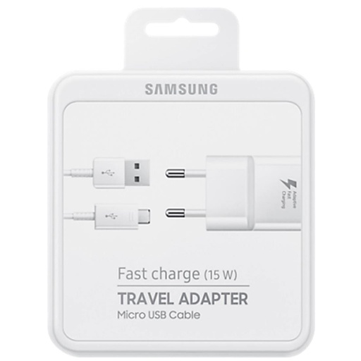 [4040300161] Cargador USB 15W + Cable USB a Micro Samsung EP-TA20 Blanco