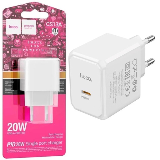 [4040300933] Cargador USB-C 20W Hoco CS13A Blanco