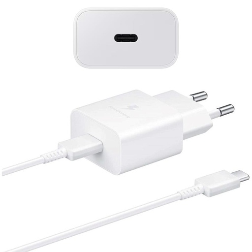 [4040300969] Cargador USB-C Fast Charger 25W+ Cable USB-C Samsung Blanco (EP-T2510)