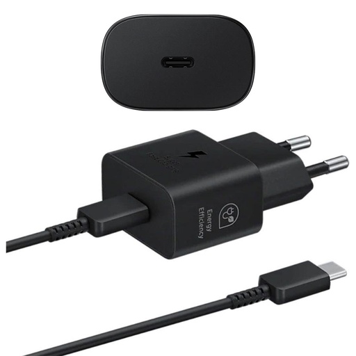 [4040300968] Cargador USB-C Fast Charger 25W+ Cable USB-C Samsung Negro (EP-T2510)