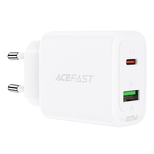 [4040300670] Cargador USB-C y USB 20W Acefast A25 Blanco