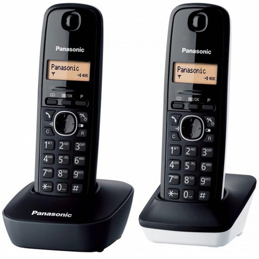 [4040200074] Panasonic KX-TG1612SP1 Teléfono Inalámbrico DUO Negro/Blanco