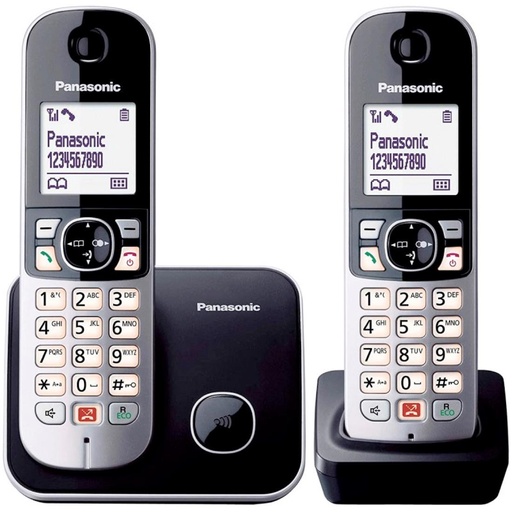 [4040200174] Panasonic KX-TG6852SPB Teléfono Inalámbrico DUO Anti Spam Plata