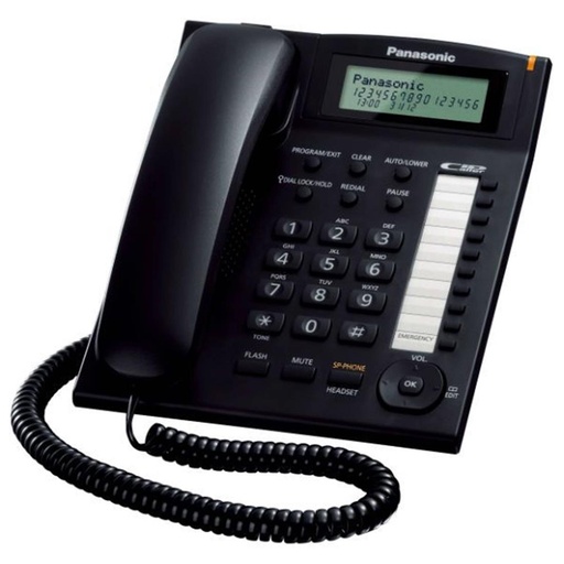 [4040200168] Panasonic KX-TS880EXB Teléfono Fijo con Pantalla y Altavoz Negro