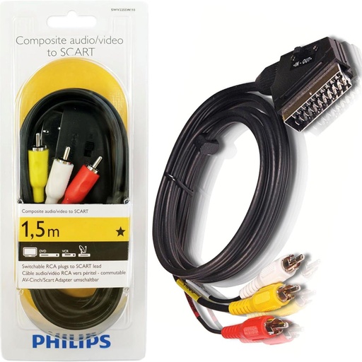 [4050300043] Philips SWV2255W/10 Cable Euroconector a RCA 1.5m