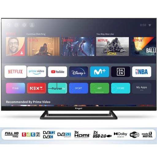 [4050100281] Televisor 40" Engel LE4085SM Smart TV Vidaa Full HD con Modo Hotel