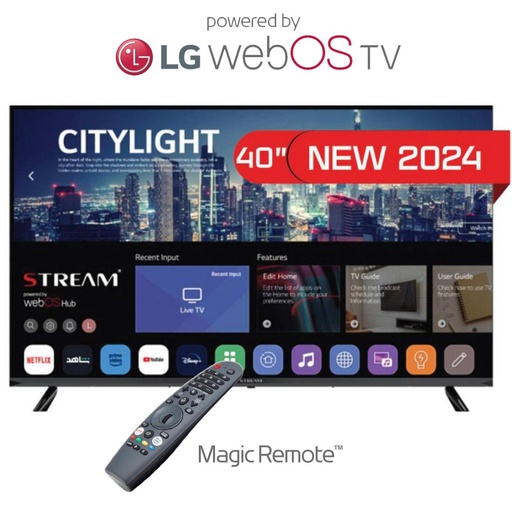 [4050100300] Televisor 40" STREAM SYSTEM Full HD  Smart Tv LG  WebOS + Magic Remote