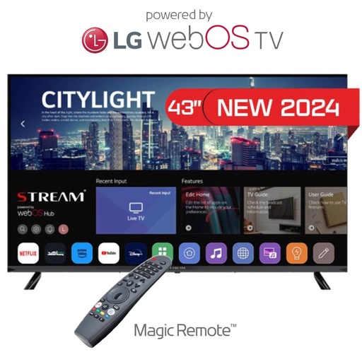 [4050100301] Televisor 43" STREAM SYSTEM Full HD  Smart Tv LG WEB OS+ Magic Remote