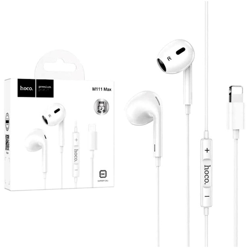 [4010102287] Hoco M111 Max Auricular Lightning para iPhone Blanco