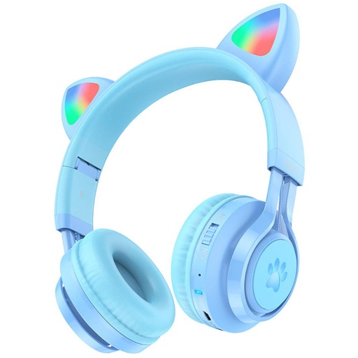 [4010102074] Hoco W39 Auricular Cat Ear para Niños Azul