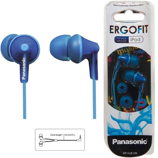 [4010100128] Panasonic RP-HJE125E-A Auricular Azul