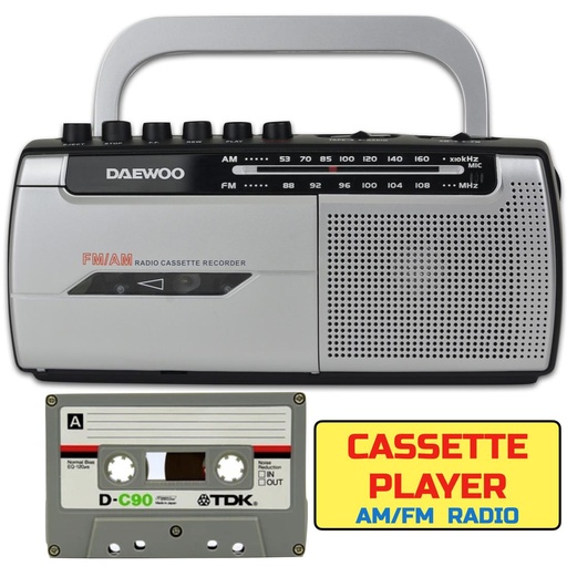 [4010500145] Daewoo DW1107  Radio Cassette AM/FM Pila y Corriente