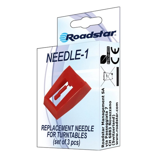 [4010500111] ROADSTAR NEEDLE-1 Set 3 agujas para tocadiscos