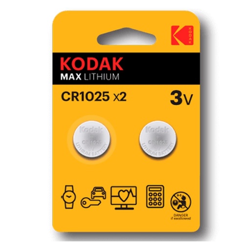 [4020500061] Kodak CR1025 Batería Lithium 3 Voltios 2 Unidades (30417724)