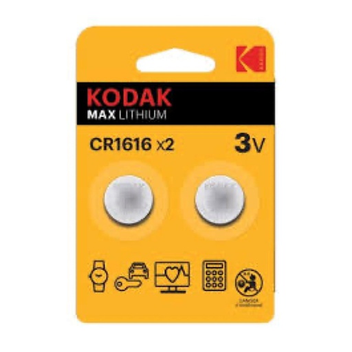 [4020500059] KODAK CR1616 BATERÍA LITHIUM 3V 2 UNDS (30417748)