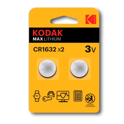 [4020500057] KODAK CR1632 BATERÍA LITHIUM 3V 2 UNDS (30417700)