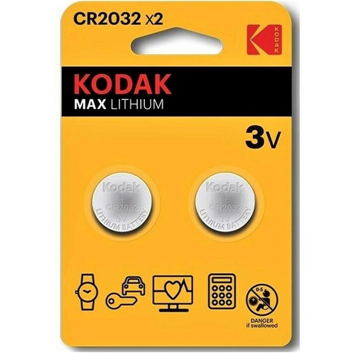 [4020500085] KODAK CR2032 Batería Litio ULTRA 3V 2 UNDS (30417687)