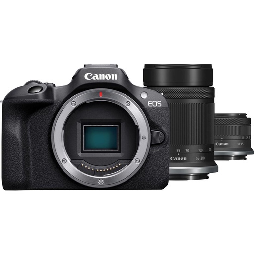 [4090100837] Canon EOS R100 + RF-S 18-45mm IS STM + RF-S 55-210mm IS STM