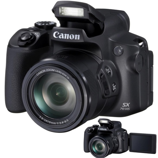 [4090100700] Canon Powershot SX70 HS 65X ZOOM 4K ULTRA HD Negra