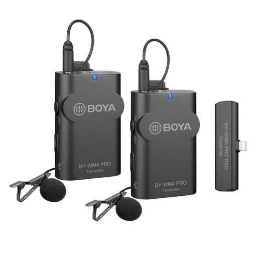 [4030900009] BOYA BY-WM4 PRO K4 Sistema de micrófono inalámbrico 2.4G Lightning