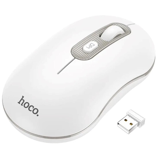 [4030400357] Hoco GM21 Platinum 2.4G Ratón Inalámbrico Blanco/Gris