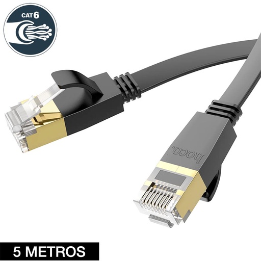 [4040300848] Hoco US07 Cable de Red Ethernet Gigabit CAT 6 5M Negro